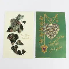 Lot Of 2 The Rose Co Greeting Card Postcards All Kind Thoughts Best Wishes