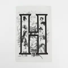 Vintage Large Letter H Women And Flower Motif Postcard H.G.Z. & Co