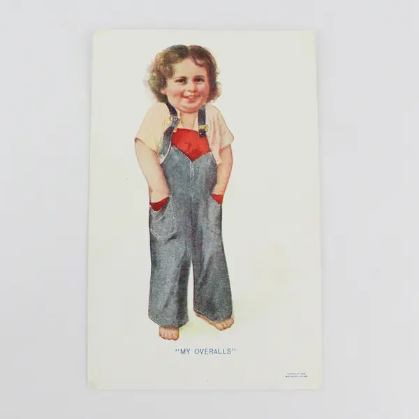 Vintage 1908 My Overalls Young Child Illustration S.S. Porter Postcard