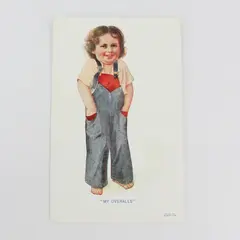 Vintage 1908 My Overalls Young Child Illustration S.S. Porter Postcard
