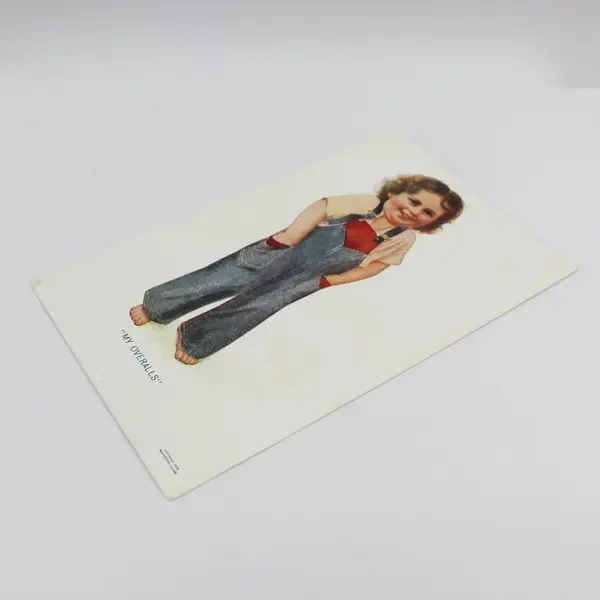 Vintage 1908 My Overalls Young Child Illustration S.S. Porter Postcard
