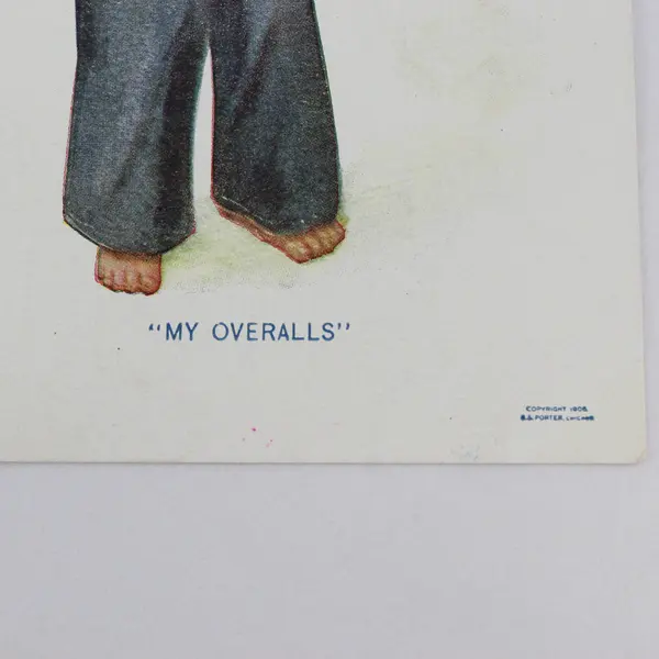 Vintage 1908 My Overalls Young Child Illustration S.S. Porter Postcard