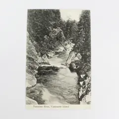 Vintage Nanaimo River Vancouver Island BC Canada Litho Postcard Bowes Drug Co