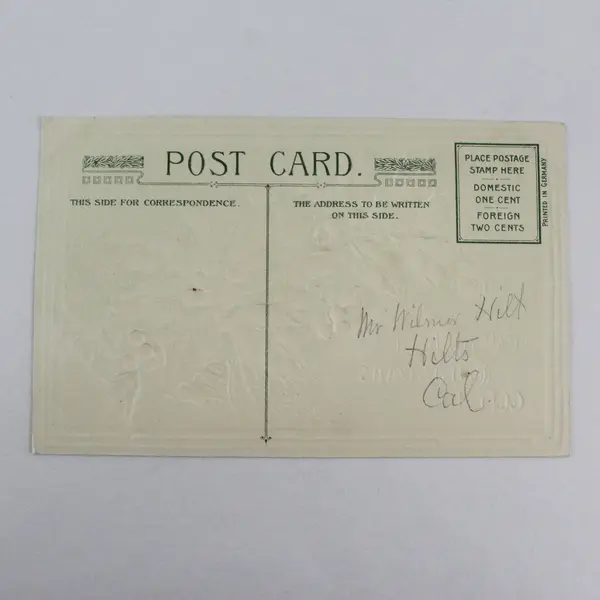 1910 With Best Christmas Wishes Holly Bough John Winsch Embossed Postcard