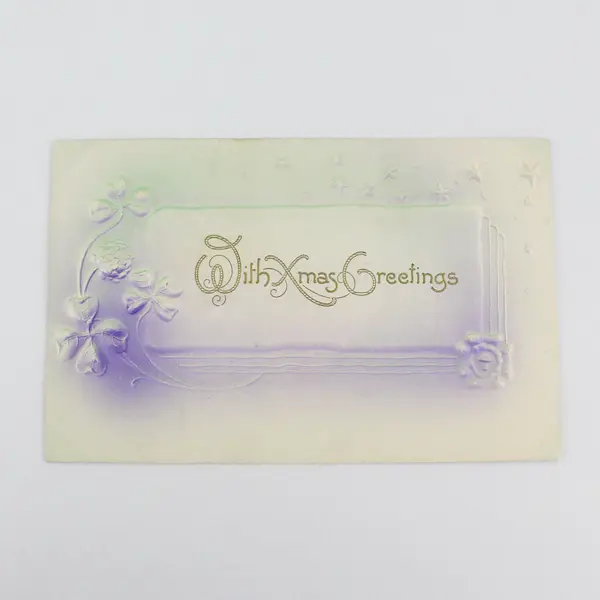 Vintage With Xmas Greetings Embossed Postcard Bamforth & Co Series No 84