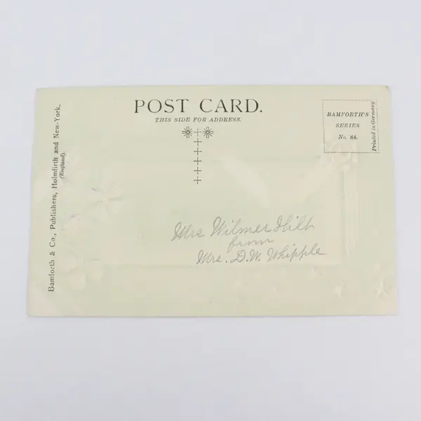 Vintage With Xmas Greetings Embossed Postcard Bamforth & Co Series No 84