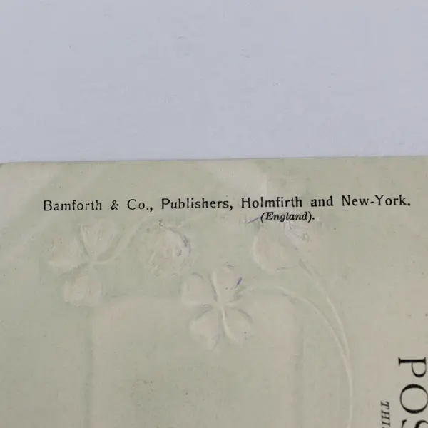 Vintage With Xmas Greetings Embossed Postcard Bamforth & Co Series No 84
