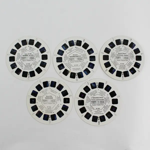 Lot of 5 Vintage View-Master Scenic Picture Tour USA Canada Reels RP 100