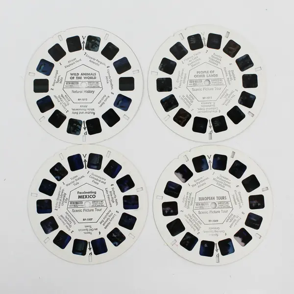 Lot Of 4 View-Master Scenic Picture Tour Mexico Europe People Of Other Lands