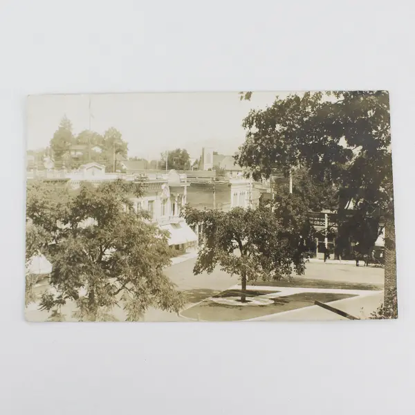 Circa 1910 Birds Eye View Ashland Oregon Downtown Plaza RPPC Postcard