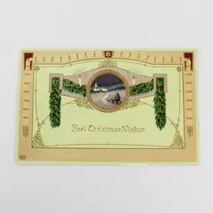 Vintage Best Christmas Wishes Embossed Greeting Cards Postcard