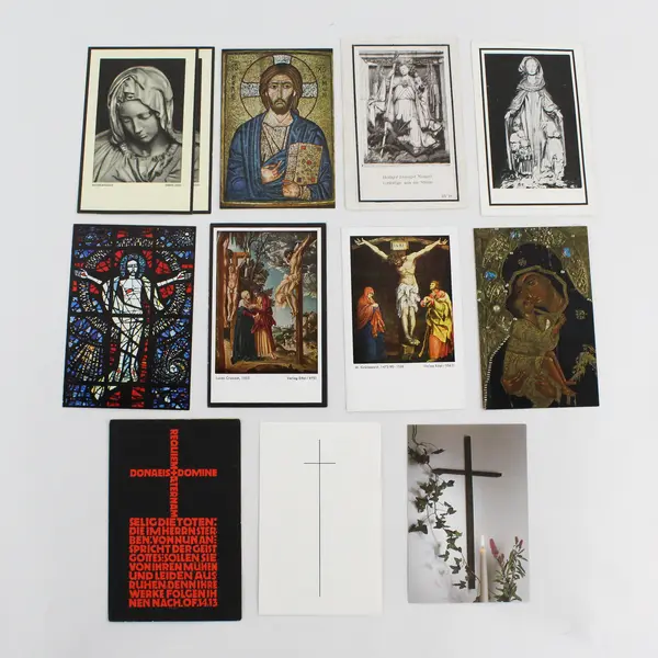 Lot of 12 German Funeral Memorial Holy Cards 1940s-1990s Berhausen