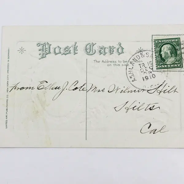 1910 A Merry Christmas And A Bright New Year Church Holly Postcard United Art