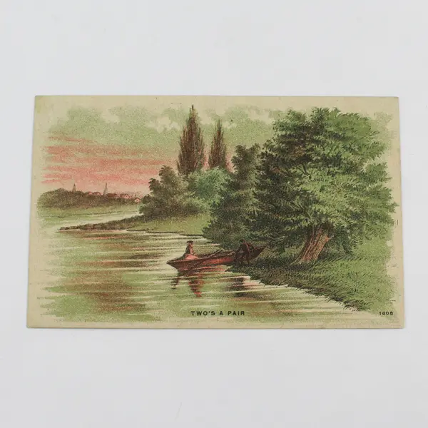 1909 Two's A Pair Art Print Color Litho Postcard Halsey Oregon Postmark