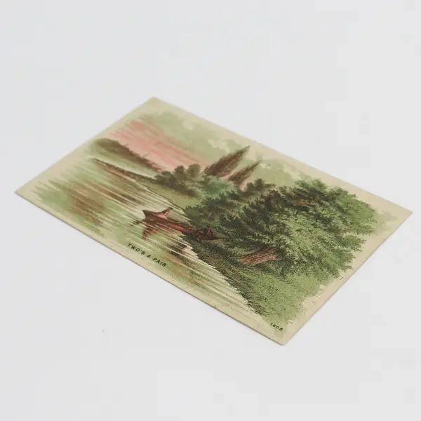 1909 Two's A Pair Art Print Color Litho Postcard Halsey Oregon Postmark