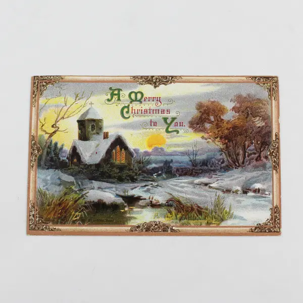 Vintage 1910 A Merry Christmas To You Greeting Rural Scene Postcard A Von Beust 
