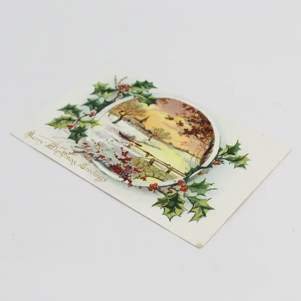 Vintage Merry Christmas Greetings Tuck & Sons Holly Series Postcard