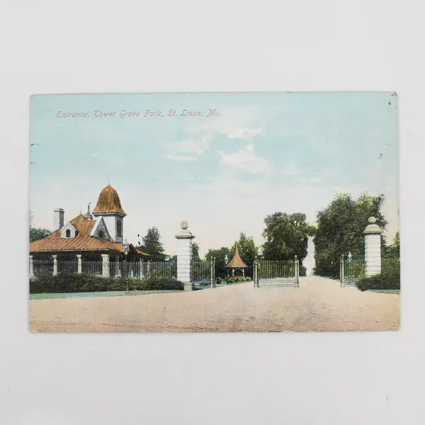 Lot Of 2 Vintage 1909 Park Litho Postcards Indianapolis St Louis Wilmer Hilt