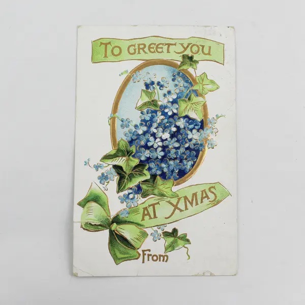 1909 To Greet You At Xmas Flowers Ivy Postcard Henley California DPO Postmark