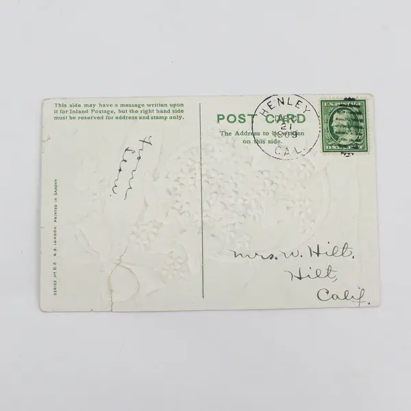 1909 To Greet You At Xmas Flowers Ivy Postcard Henley California DPO Postmark