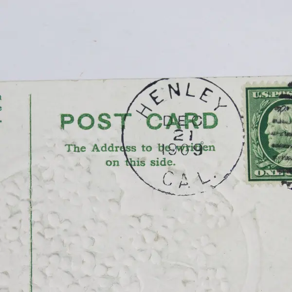 1909 To Greet You At Xmas Flowers Ivy Postcard Henley California DPO Postmark
