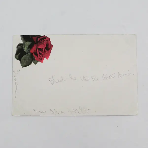Vintage Autumn 1907 Greeting Card Sarah M Beach Poem Rose