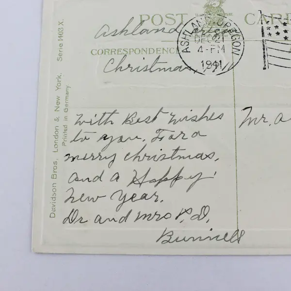 1911 A Happy Christmas Snowy Scene Embossed Postcard Davidson Bros