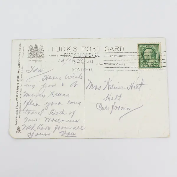 Vintage 1911 A Merry Christmas River Scene Embossed Postcard Tuck & Sons