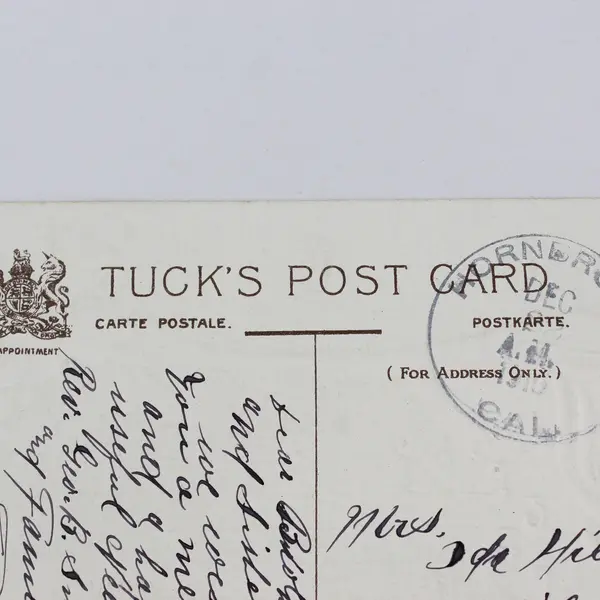 1910 Christmas Greetings Poem Embossed Postcard Hornbrook California Postmark