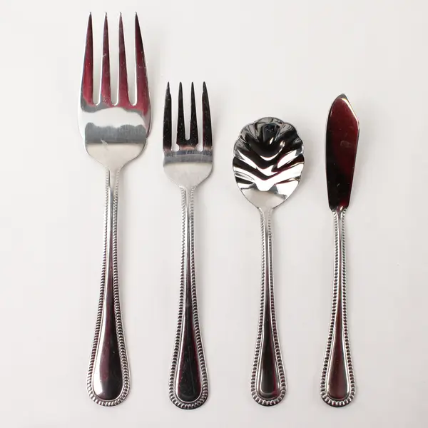 Lot of 4 Mixed Stainless Flatware from Cuisinart Tuscan Bead Collection