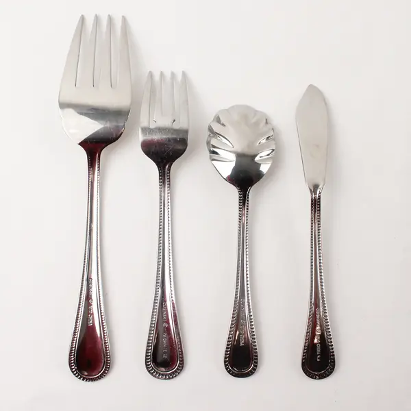 Lot of 4 Mixed Stainless Flatware from Cuisinart Tuscan Bead Collection