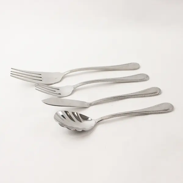 Lot of 4 Mixed Stainless Flatware from Cuisinart Tuscan Bead Collection