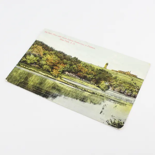 Big Sioux River With South Dakota Penitentiary Sioux Falls Litho Postcard 1911