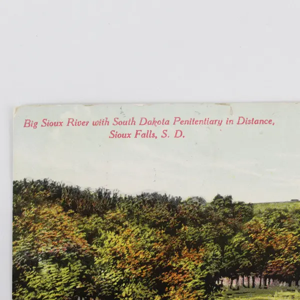 Big Sioux River With South Dakota Penitentiary Sioux Falls Litho Postcard 1911