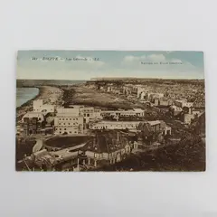 Vintage 1910s Dieppe France Birds Eye View Panorama Litho Postcard