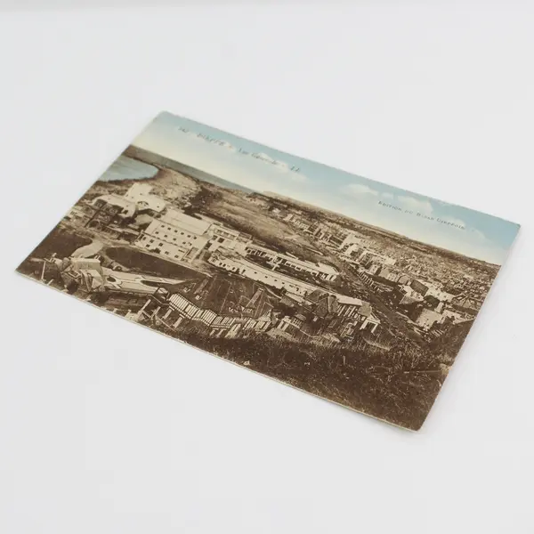 Vintage 1910s Dieppe France Birds Eye View Panorama Litho Postcard