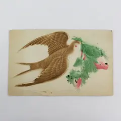 Vintage 1908 Dove With Roses Embossed Greeting Postcard