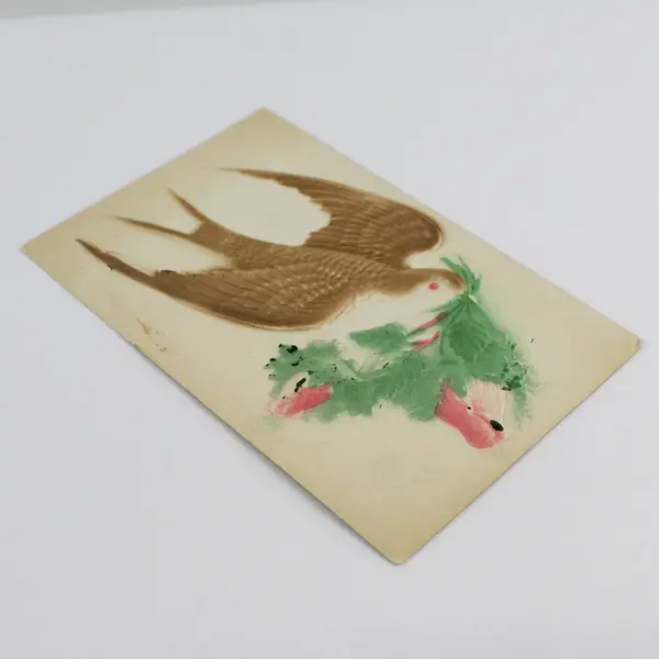 Vintage 1908 Dove With Roses Embossed Greeting Postcard
