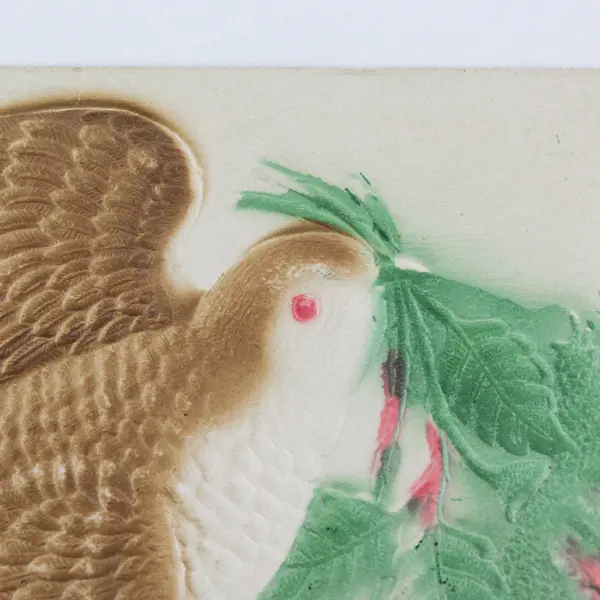 Vintage 1908 Dove With Roses Embossed Greeting Postcard