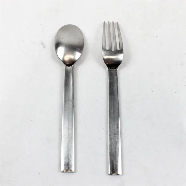Unbranded Mid-Century Modern Minimalist Flatware Salad Fork and Tablespoon