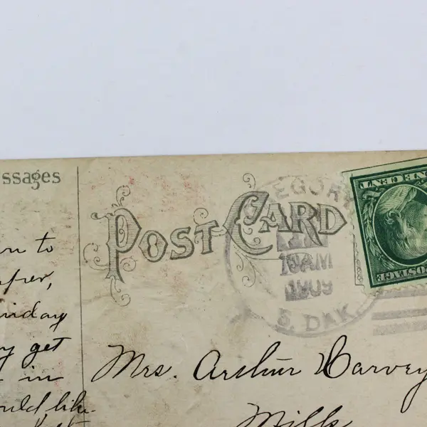 Vintage 1909 Gregory South Dakota Rose Bouquet Embossed Greeting Postcard