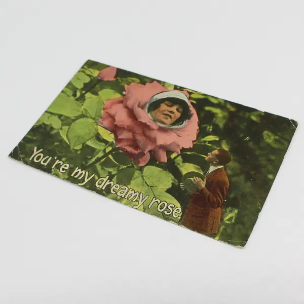 VTG 1915 You're My Dreamy Rose Novelty Rose For Me Greeting Card Postcard 