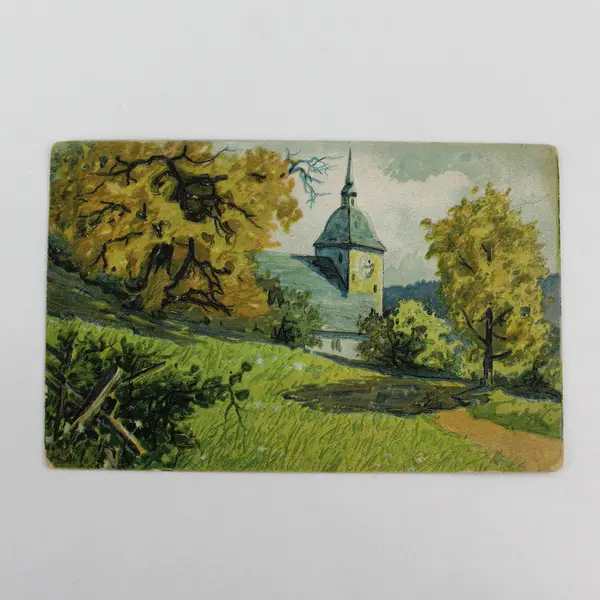 Vintage 1910 Painting Postcard Mills Nebraska MOB Postmark