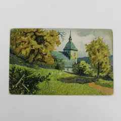 Vintage 1910 Painting Postcard Mills Nebraska MOB Postmark