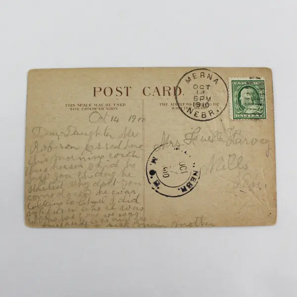 Vintage 1910 Painting Postcard Mills Nebraska MOB Postmark