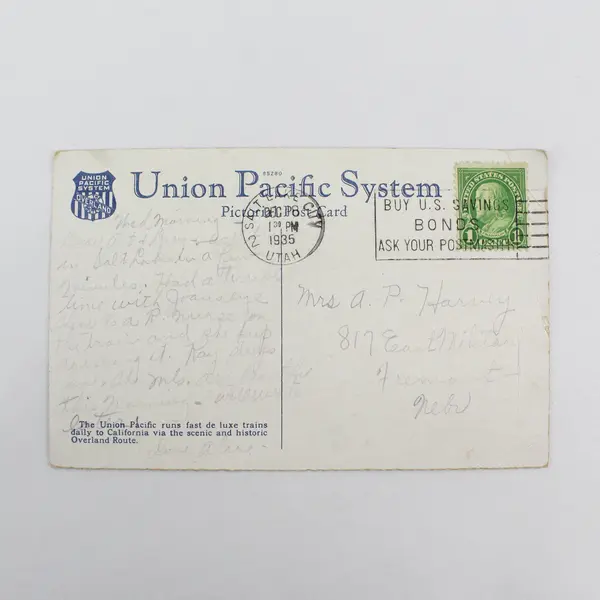 Vintage 1935 Yosemite Falls Union Pacific Railroad System Litho Postcard