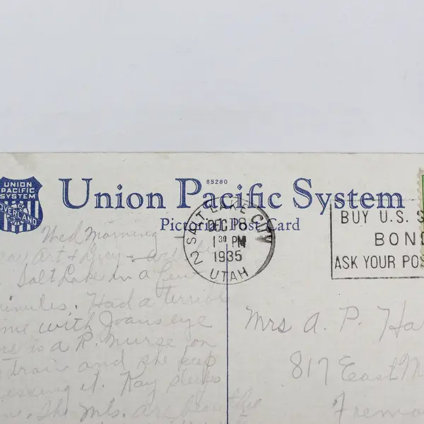 Vintage 1935 Yosemite Falls Union Pacific Railroad System Litho Postcard
