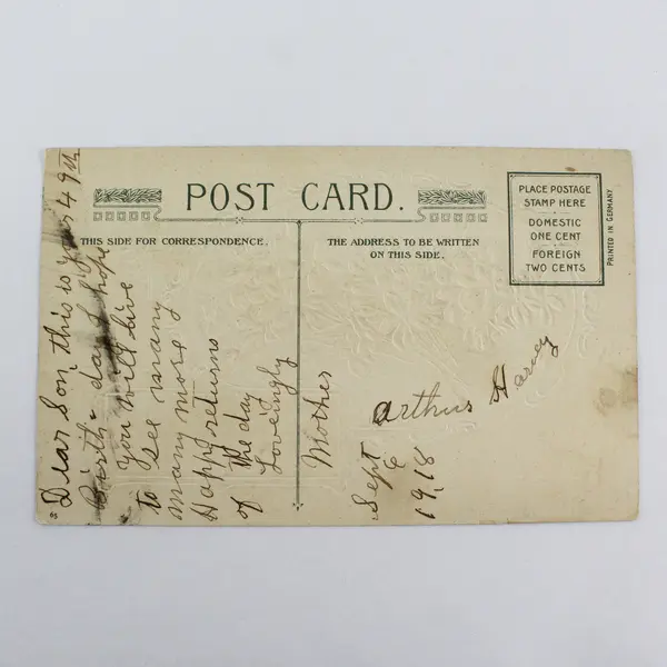 Vintage A Happy Birthday Violets Embossed Postcard John Winsch 1918