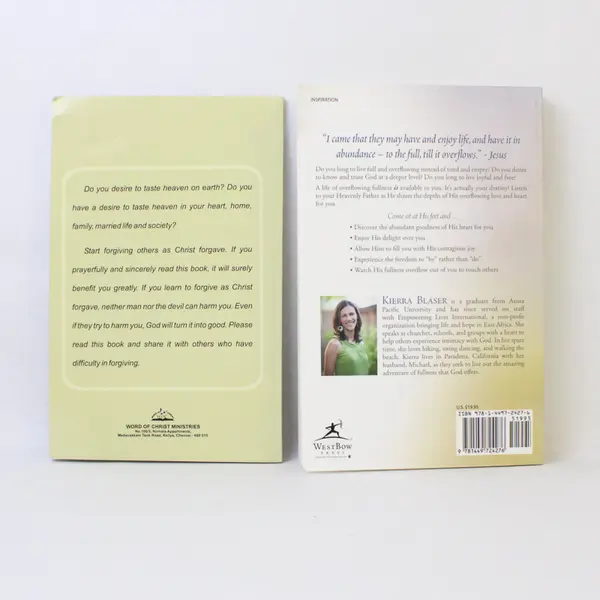 Lot of 2 Paperbacks Forgiveness (Word of Christ) & Overflowing Fullness - Kierra