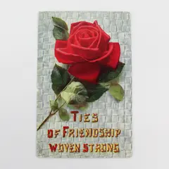 Vintage Ties Of Friendship Woven Strong Rose Postcard 1912